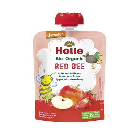 Piure de fructe cu mere si capsuni, 100 g, Holle