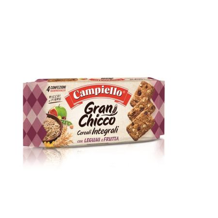 Biscuiti cu cereale integrale, legume si fructe, Gran Chicco, 400g, Campiello