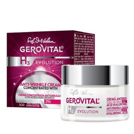 Crema Antirid Concentrata cu Acid Hialuronic, 2010, H3 Evolution, 50 ml, Gerovital