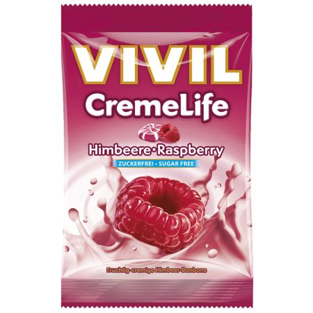 Bomboane cu zmeura fara zahar CremeLife, 110 g, Vivil