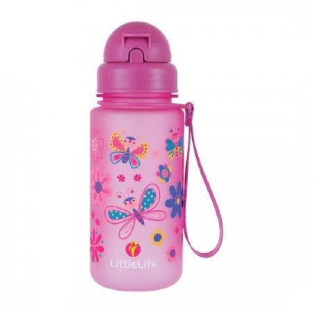 Cana cu pai Tritan Fluture, 400ml, Litlelife 