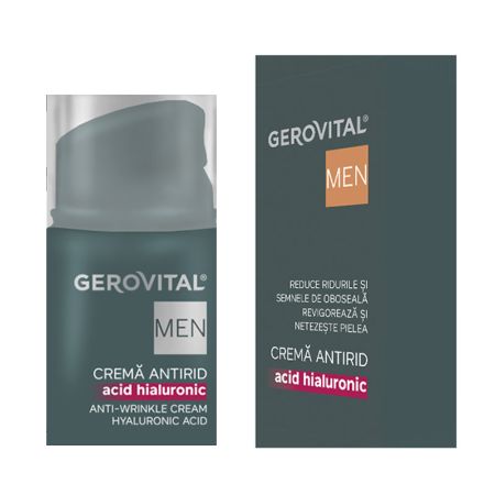 Crema antirid acid hialuronic, 30 ml, Gerovital Men