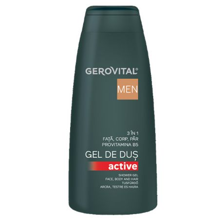 Gel de dus 3 in 1 Active, 400 ml, Gerovital Men