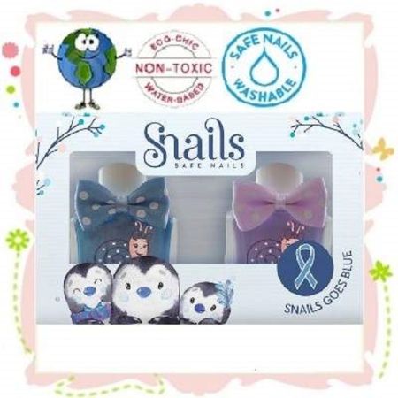 Lac de unghii pentru copii si cutie Penguin, 2 buc, Snails