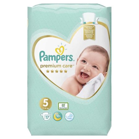 Scutece Premium Care, Nr. 5, 11-16 kg, 17 buc, Pampers