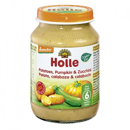 Piure din zucchini, dovleac si cartofi, 190 g, Holle Baby Food