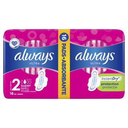 Absorbante Always Duo Pack Ultra Super Plus, 16 bucati, P&G