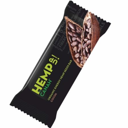 Baton cu seminte de canepa si cacao Bio, 48 g, Canah