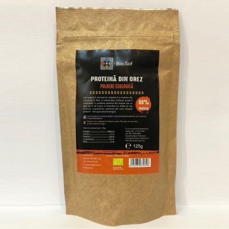 Proteina din Orez, Pulbere Ecologica, 125 gr, Biosof