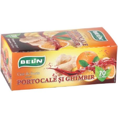 Ceai de portocale si ghimbir, 20 plicuri, Belin