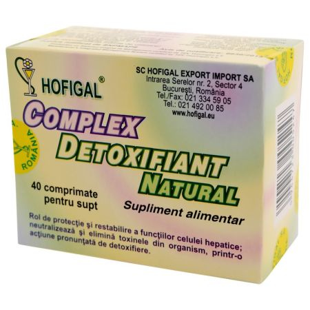 Complex detoxifiant natural, 40 comprimate, Hofigal