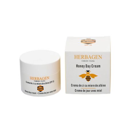 Crema de zi bio cu miere de albine, SPF 15, 50 gr, Herbagen