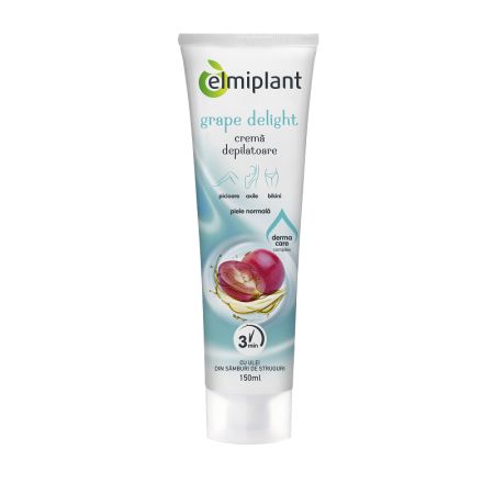 Crema depilatoare pentru piele normala, Grape Delight, 150 ml, Elmiplant