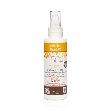 Crema fluida pentru copii cu protectie solara cu SPF 50, 100 ml, Officina Naturae