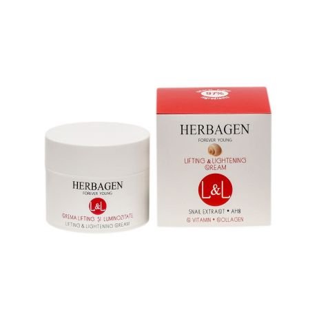 Crema lifting si luminozitate cu extract de melc, 50 gr, Herbagen