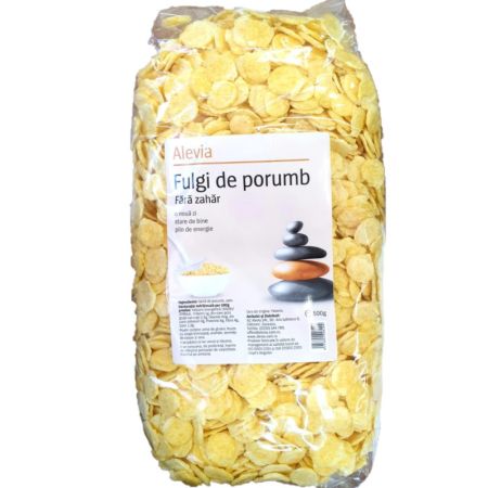 Fulgi de porumb fara zahar, 500 gr, Alevia