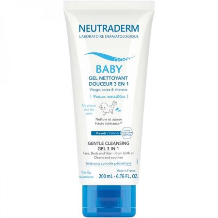 Gel de curatare 3 in 1 pentru fata si corp Baby, 200 ml, Neutraderm