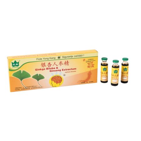 Ginkgo Biloba si Ginseng Extractum, 10 fiole x 10 ml, Yongkang International China