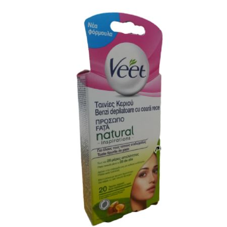 Benzi cu ceara rece pentru fata Natural Inspirations, 20 bucati, Veet