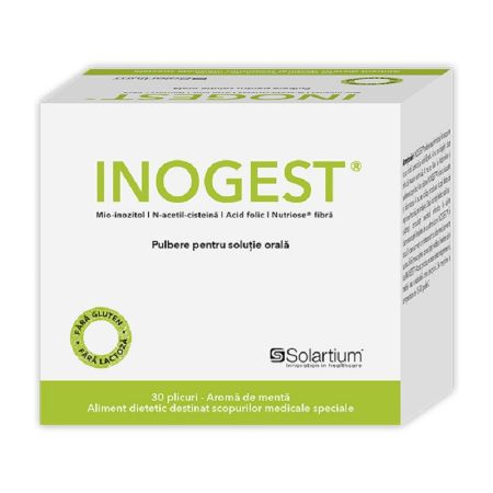 Inogest pulbere pentru solutie orala cu aroma de menta, 30 plicuri, Meditrina