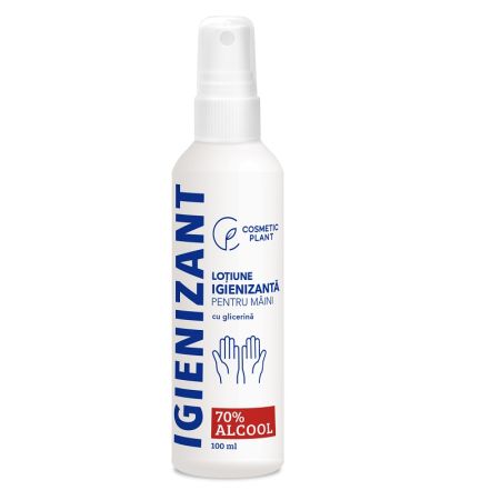 Lotiune igienizanta pentru maini cu glicerina si 70% alcool, 100 ml, Cosmetic Plant