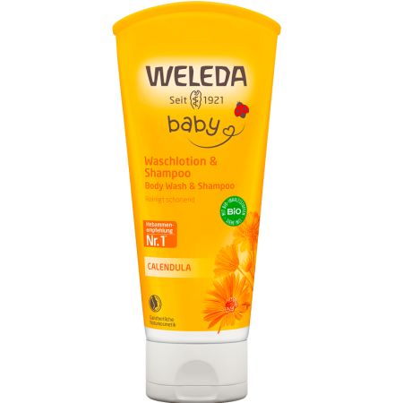 Lotiune de curatare si sampon cu galbenele Baby, 200ml, Weleda