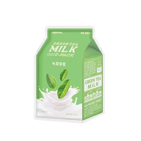 Masca faciala cu efect calmant Green Tea Milk, 21 g, Apieu