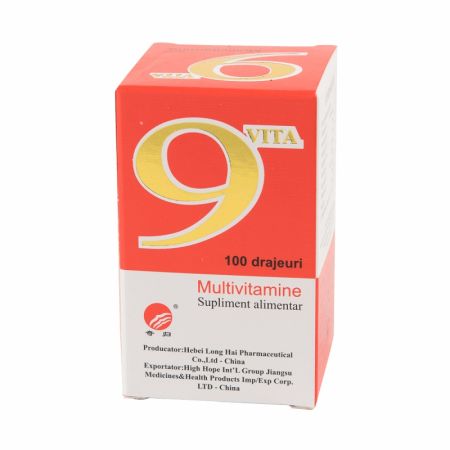 Multivitamine 9Vita, 100 drajeur, Yongkang International China