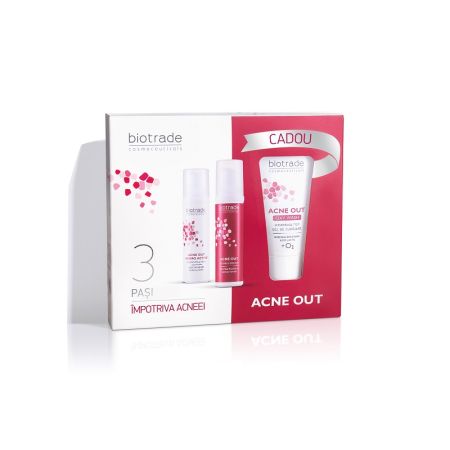 Pachet Acne Out Lotiune, Crema si Oxy Wash, Biotrade