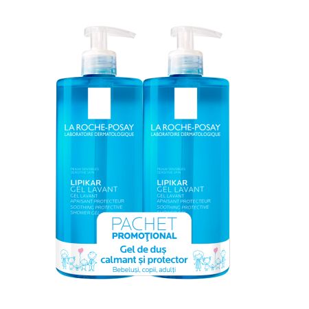 Oferta pachet Lipikar Gel Lavant, 2x750 ml, La Roche Posay