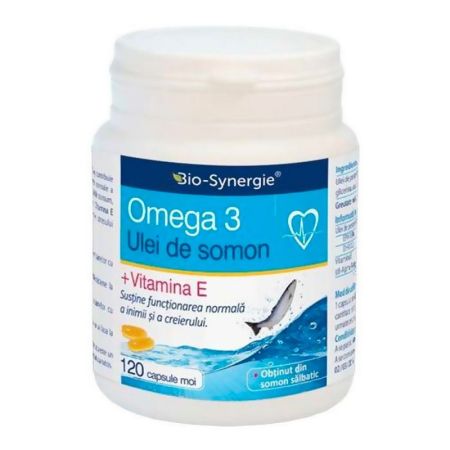 Omega 3 ulei de somon cu Vitamina E, 120 capsule, Bio-Synergie