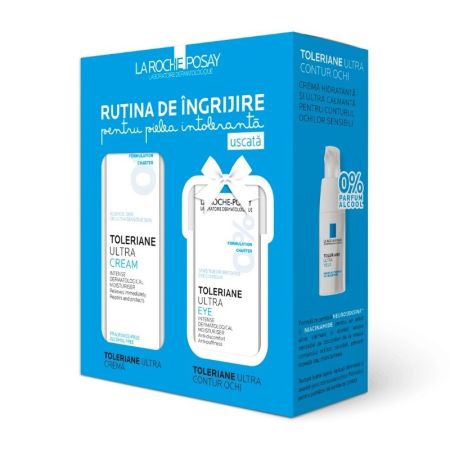 Pachet Toleriane Ultra Crema intens calmanta pentru piele intoleranta uscata, 40 ml + Crema intens calmanta pentru conturul ochilor, 20 ml, La Roche-Posay