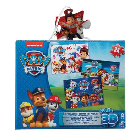 Patrula catelusilor, set puzzle 3 in 1, 3D cu 24 piese, 6033115, Nickelodeon