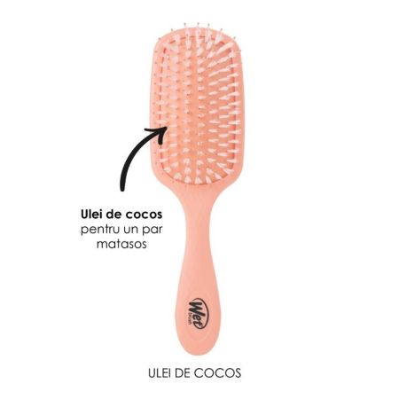 Perie de par infuzata cu ulei de cocos Go Green Treatment and Shine Brush-Coco, Wet Brush