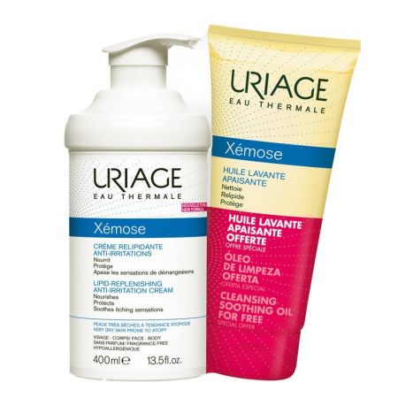 Oferta Pachet, Crema Relipidanta 400 ml si Ulei de curatare 200 ml Xemose, Uriage