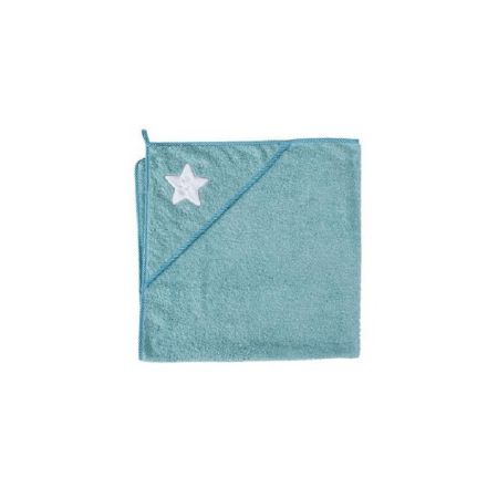 Prosop de baie cu gluga, 100x100 cm, Smiley Star Aqua, Tega Baby