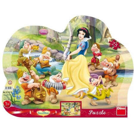 Puzzle cu rama Alba ca Zapada, +3 ani, 25 piese, Dino Toys