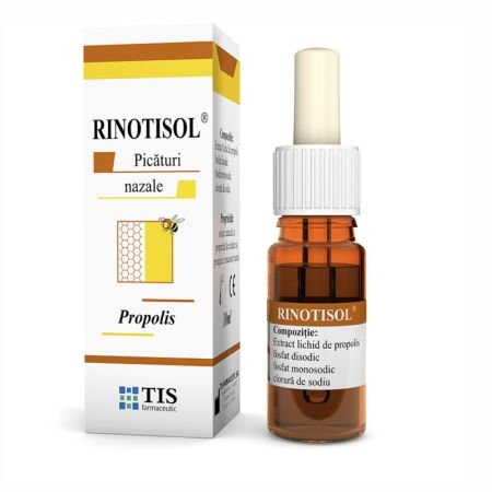 Picaturi nazale cu propolis Rinotisol, 10 ml, Tis Farmaceutic