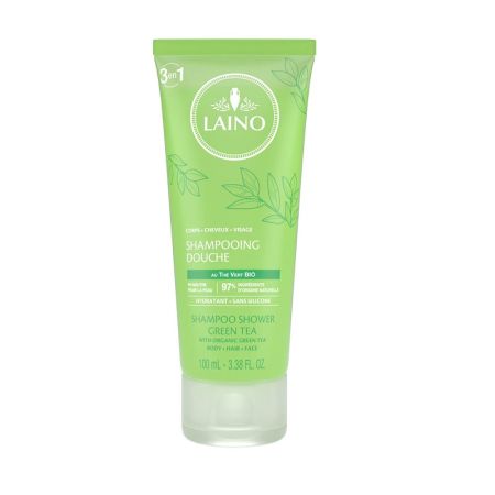 Sampon 3in1 pentru par, fata si corp cu Ceai verde, 100 ml, Laino