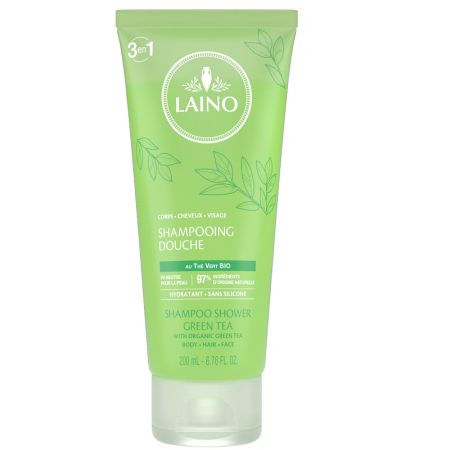 Sampon 3in1 pentru par, fata si corp cu Ceai verde, 200 ml, Laino