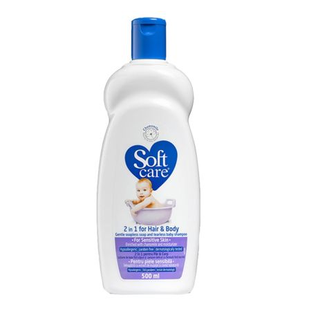 Sampon pentru par si corp, 2 in 1, 500 ml, Soft Care