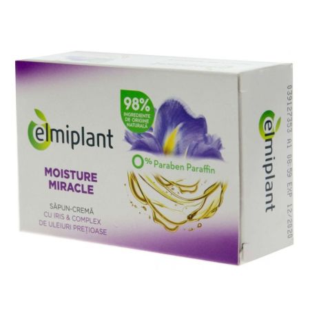 Sapun crema cu iris si complex de uleiuri pretioase Moisture Miracle, 100 g, Elmiplant