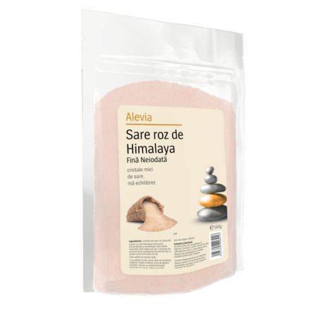 Sare roz de Himalaya fina neiodata, 500 gr, Alevia