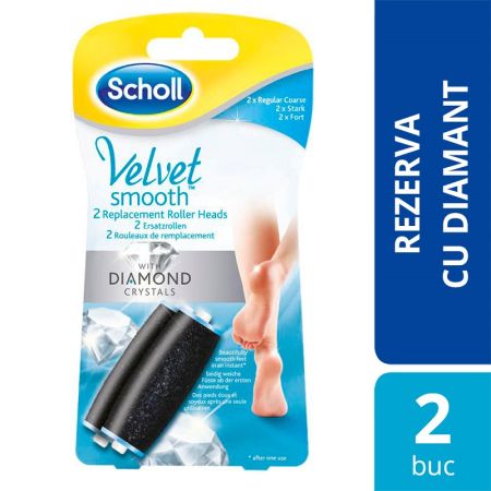 Rezerva pentru Pila Electronica, Velvet Smooth, cu cristale de diamant, pentru pielea ingrosata a talpilor, Scholl