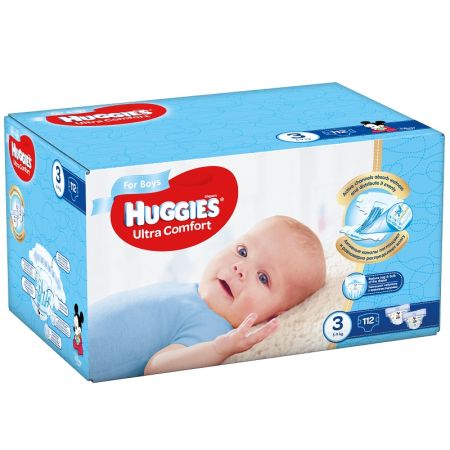 Scutece Boy Ultra Comfort Nr. 3, 5 -9 Kg, 112 bucati, Huggies   