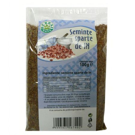 Seminte sparte de in, 100 gr, Herbal Sana