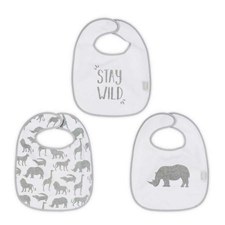 Set 3 bavete Safari print animal, 02956665201, Jollein