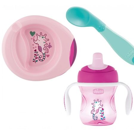 Set diversificare hrana bebelusi, Girl, 6luni+, 16200, Chicco