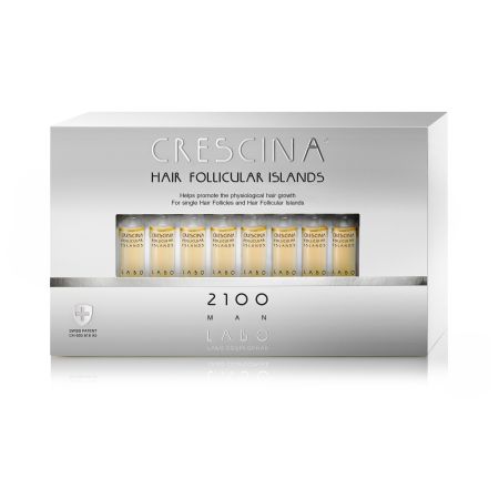 Tratament pentru stadii avansate de rarire a parului la barbati Crescina Follicular Islands 2100, 20 fiole x 3.5 ml, Labo