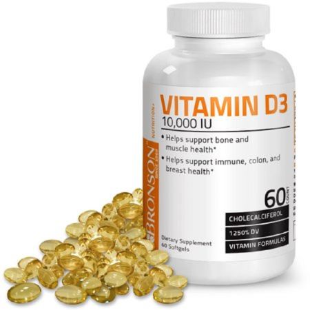 Vitamina D3 10000, 60 gelule moi, Bronson